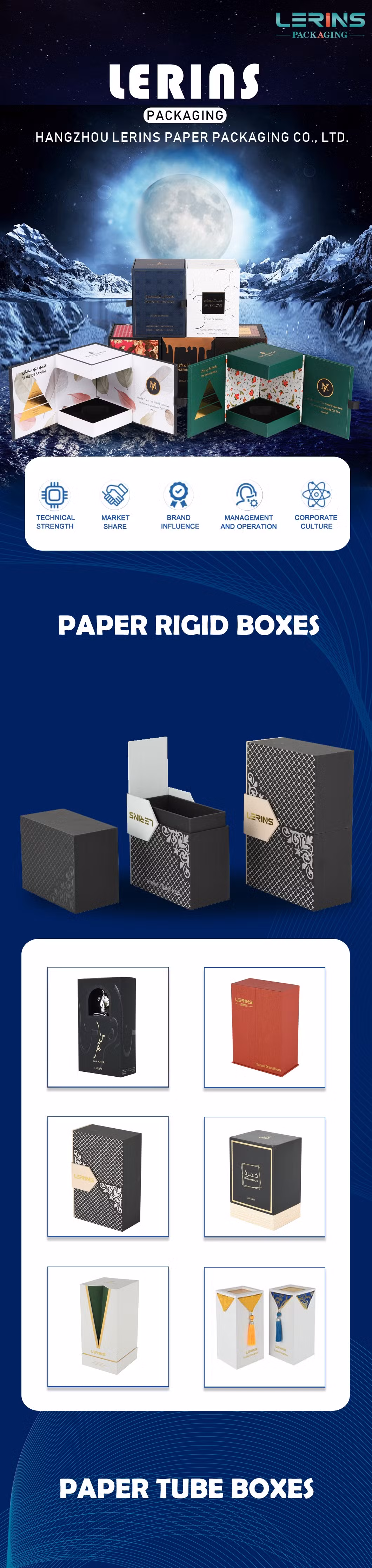 Custom Logo Gold Stamping Cylinder Box with Lid Candle Perfume Paper Tube Packaging Cardboard Paper Gift Round Box