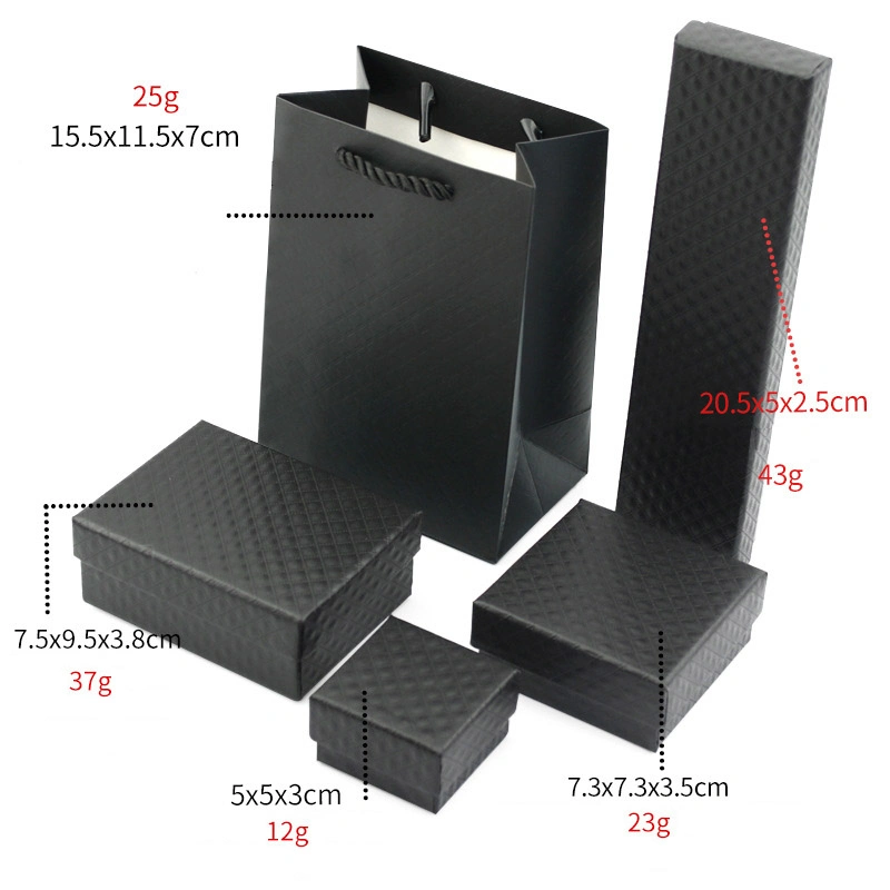 Diamond Pattern Cardboard Paper Jewelry Gift Case Necklace Earring Bracelet Ring Jewelry Box