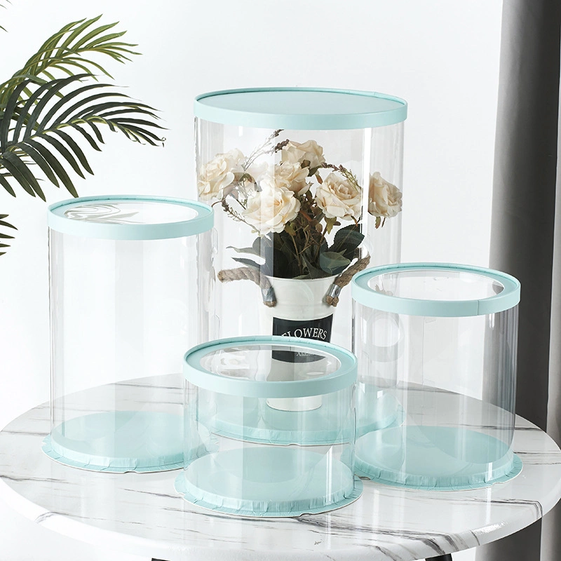Factory Wholesale High Quality Clear Gift Box for Flower Gift Packing PVC Round Box 10*36.5cm