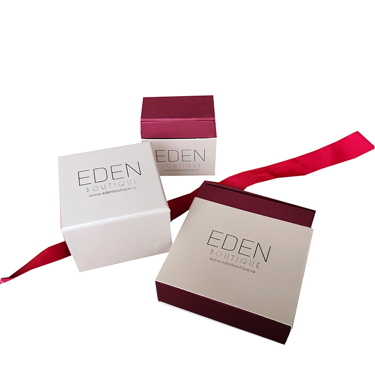 Printed Custom Ribbon Earring Jewelry Storage Paper Box