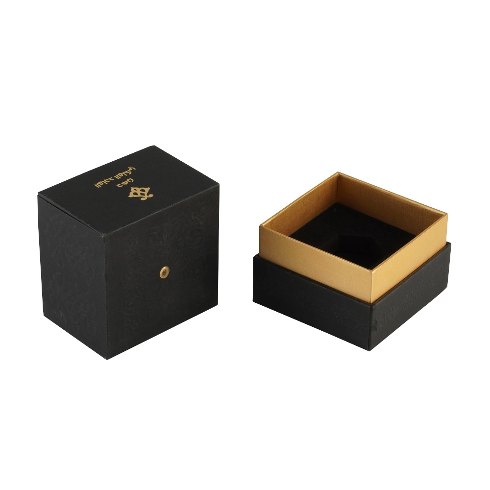 Small Candle Customised Black Paper Cardboard Gift Box Packaging