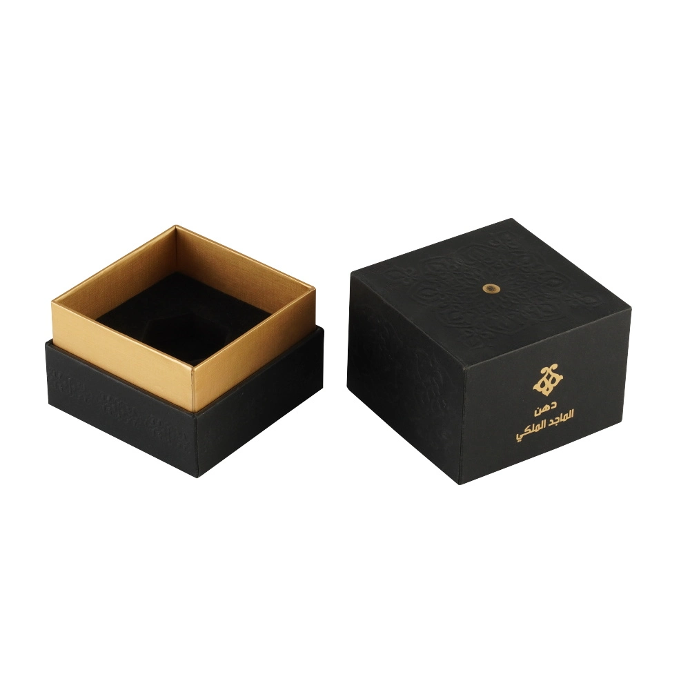 Small Candle Customised Black Paper Cardboard Gift Box Packaging