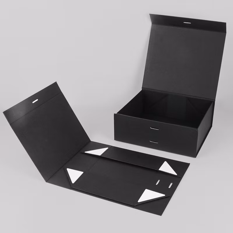 Foldable Cardboard Paper Packaging Gift Carton Boxes with Magnetic Lid for Packing Luxury Garment Shoes Human Hair