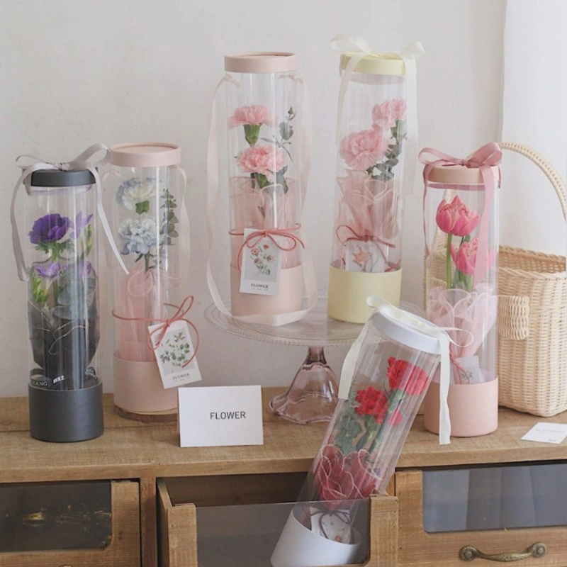 Factory Wholesale High Quality Clear Gift Box for Flower Gift Packing PVC Round Box 10*36.5cm