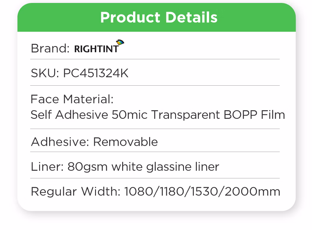 blank clear sticker paper Rightint Carton BOPP roll label supplies