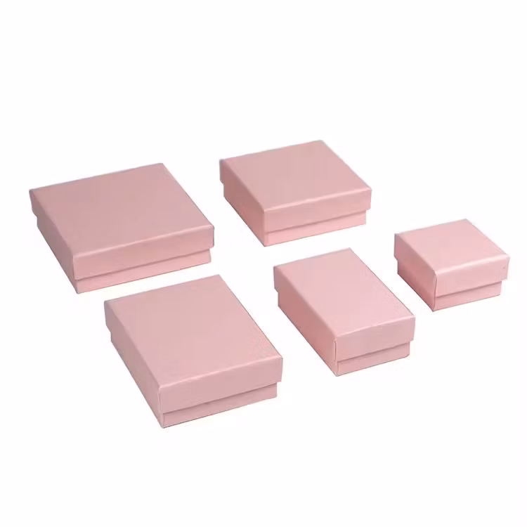Jewellery Box Customized Ring Earring Necklace Packaging Cardboard Small Lid and Base Box with Logo Printing