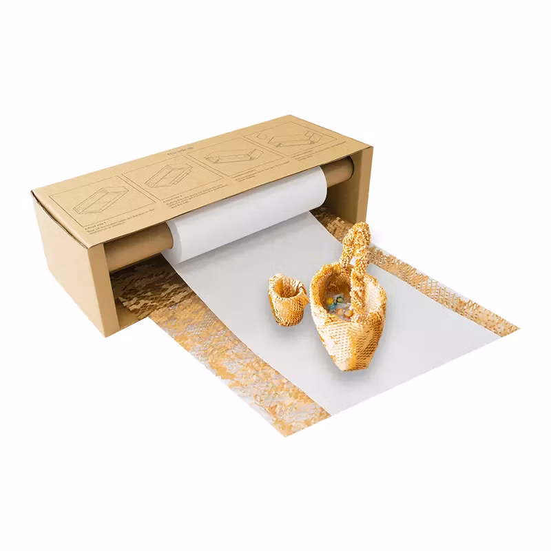 Recyclable Kraft Roll Carton Cushion Kraft Honeycomb Paper Boxes Dispenser