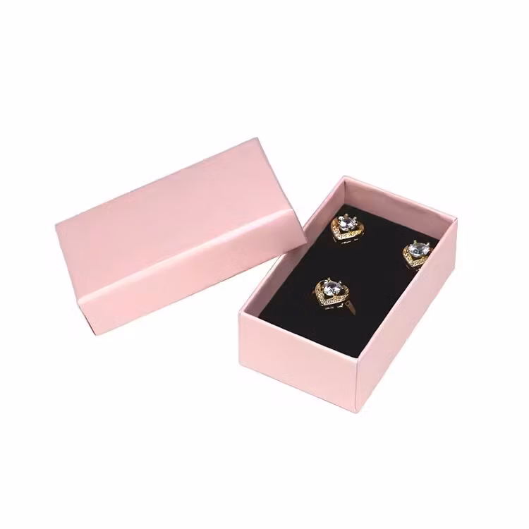 Jewellery Box Customized Ring Earring Necklace Packaging Cardboard Small Lid and Base Box with Logo Printing