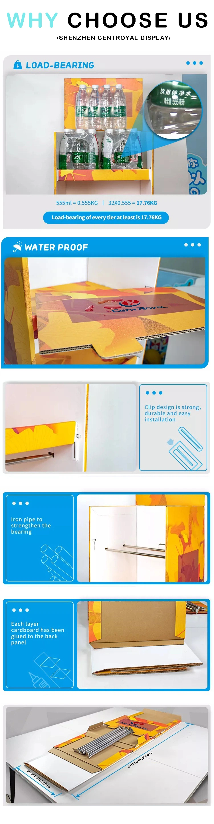 Wholesale Cosmetics Display Rack Display Stand Paper Retail Shop Display Racks Cardboard Corrugated Paper Display Makeup Display Skin Care Display Stand