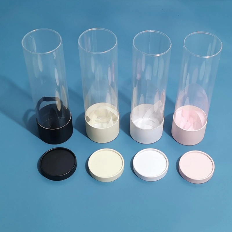 Factory Wholesale High Quality Clear Gift Box for Flower Gift Packing PVC Round Box 10*36.5cm