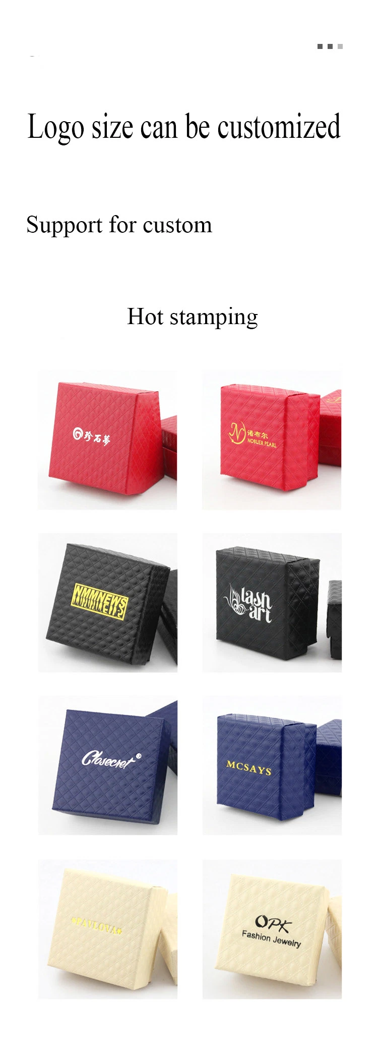 Diamond Pattern Cardboard Paper Jewelry Gift Case Necklace Earring Bracelet Ring Jewelry Box