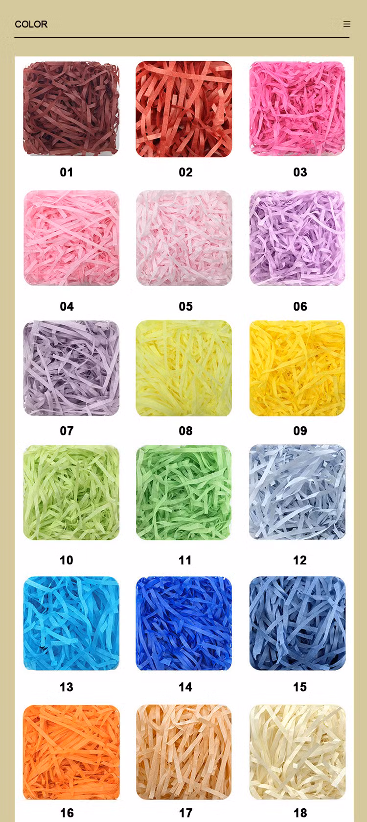 Inunion Crinkle Cut Paper Shred Filler Shredded Paper for Box