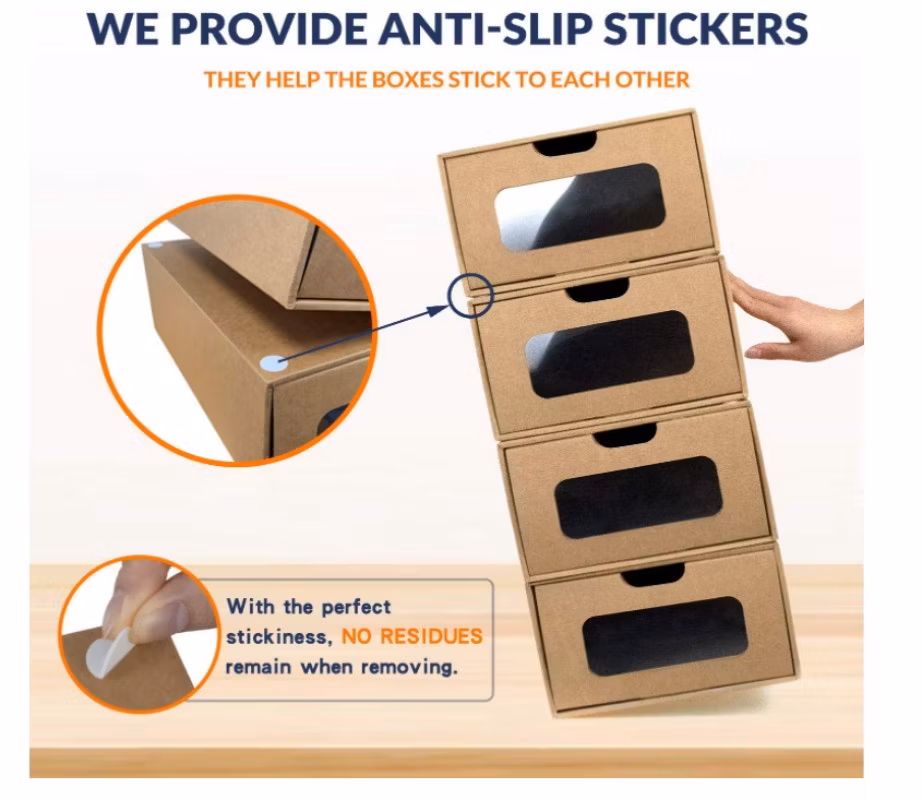 Corrugated Cardboard Shoe Box with Window and Lid