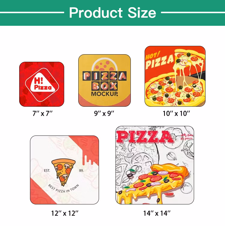 10 12 14 16 Inch Eco Friendly Food Grade Custom Printed Kraft Paper Packing Packaging Corrugated Pizza Box with Logo
