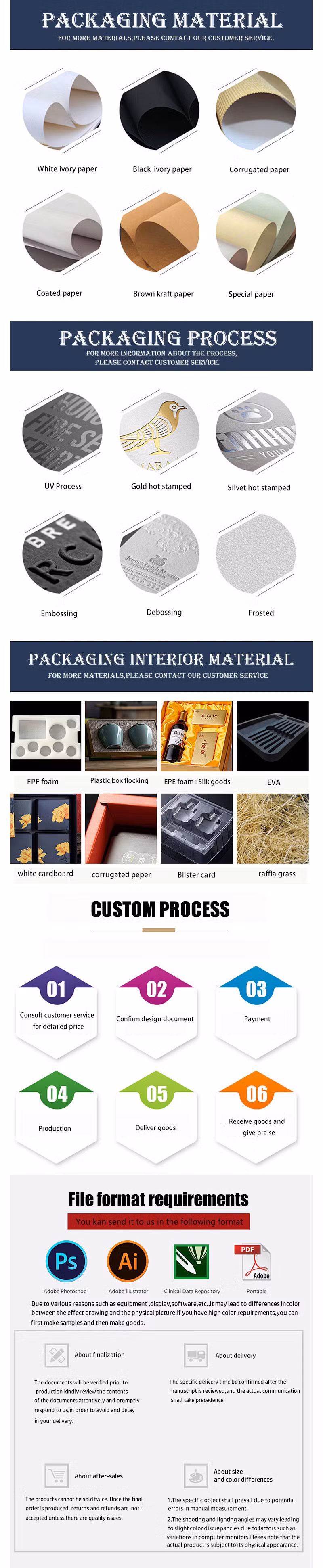 Top Sale Christmas Card Paper Craft Packing Box Easy Fold Flat Folding Paper Gift Packaging for Cosmetic Cloths Perfume Candle Soap Sunglass Water Mug Packaging