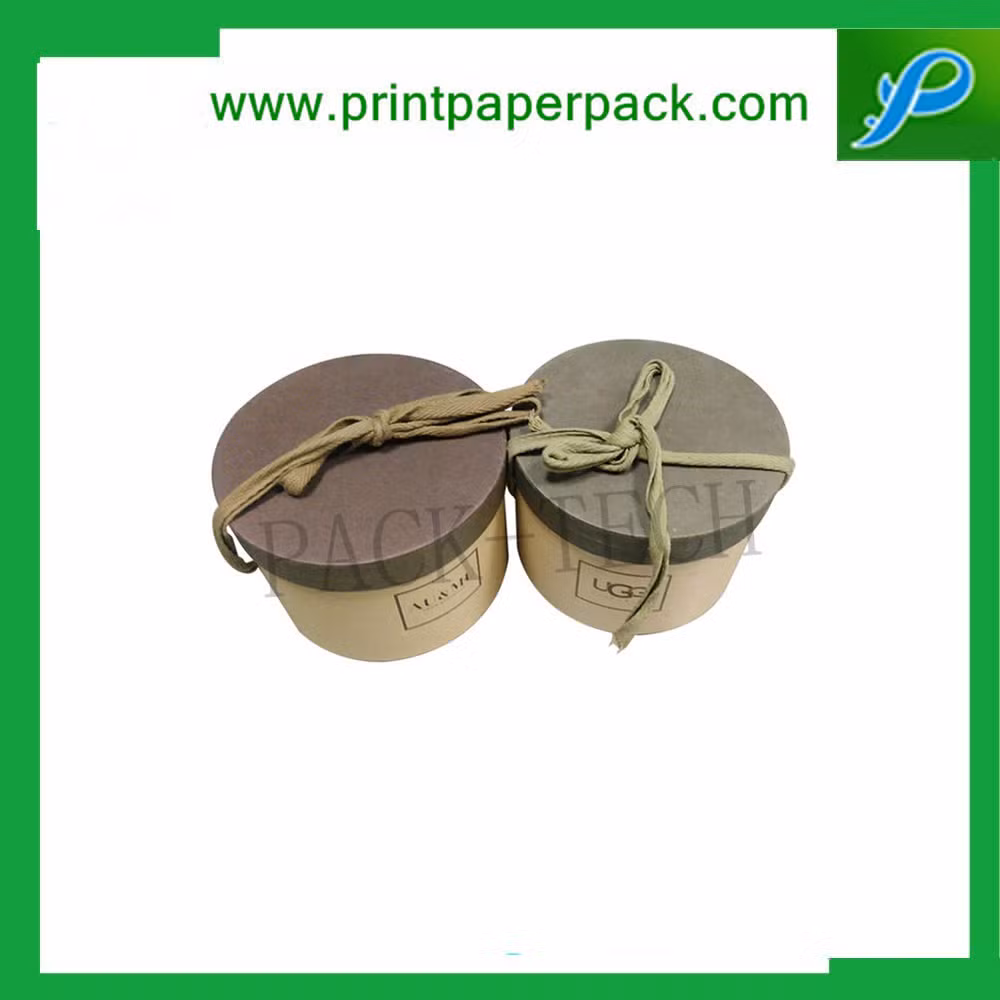 Custom Luxury Flower / Wine / Candy / Cake / Cosmetic / Candle / Perfume Jewelry Ribbon Packaging Round Hat Tube Paper Gift Packing Cardboard Box