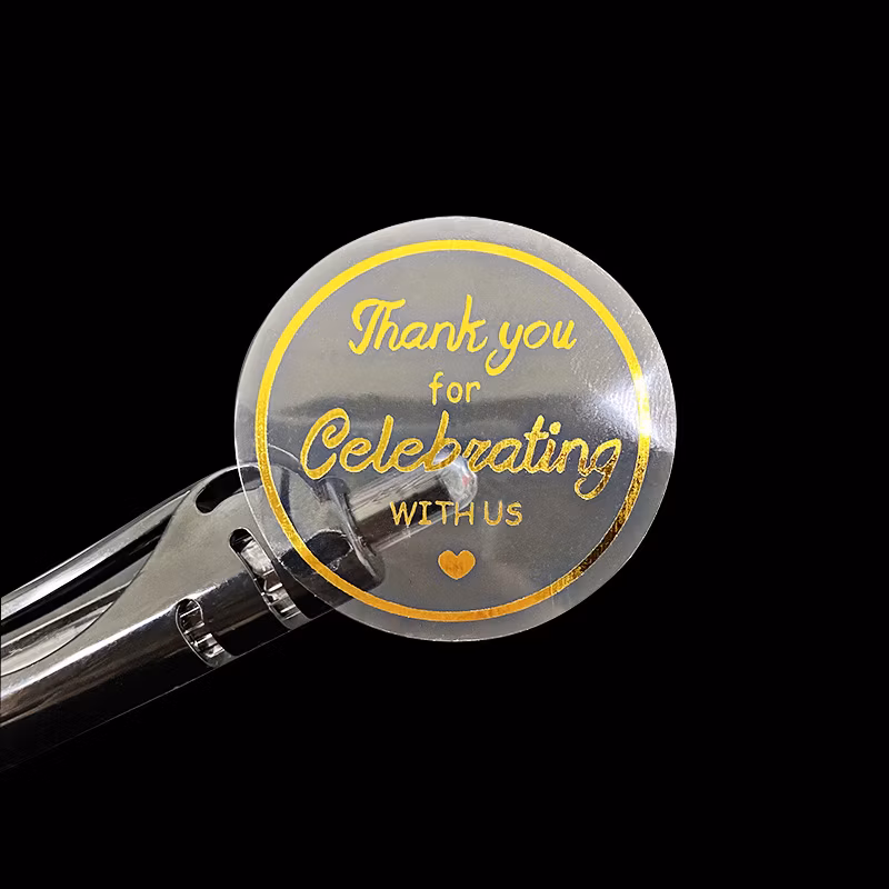 Clear Stickers Made of Gold Foil Embossed Envelope Seals Self-Adhesive for Envelope Invitation Card Diary Scrapbook