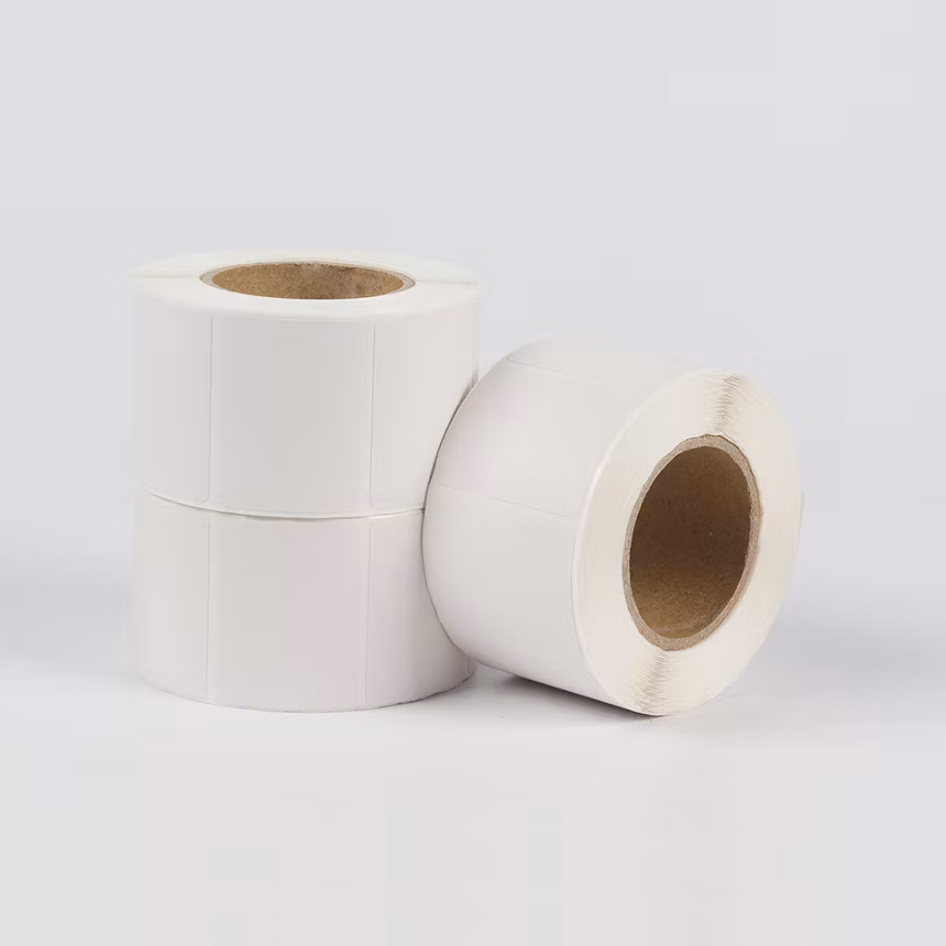 China Wholesale Manufacturer Direct Adhesive Thermal Blank Sticker Label Paper Roll for Barcode Printing