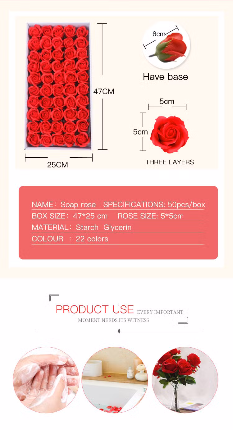 Scented Yellow Rose Soap Rose Flowers Bulk 50 PCS Gift Box