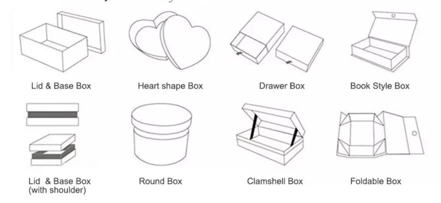 Lid and Base Cardboard Paper Box for Gifts Packagings