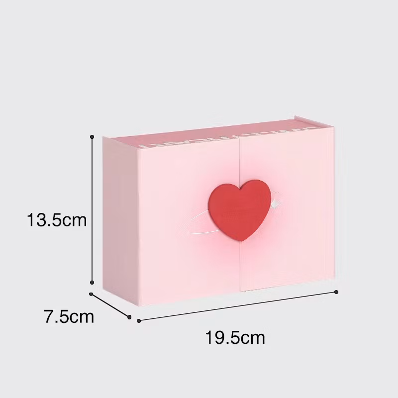 Pink Gift Boxes Double Open Door Paper Boxes with Heart for Gifts Crafting Cube Toys Scarf Women Jewelry Boxes New Product Releasing Packaging Box