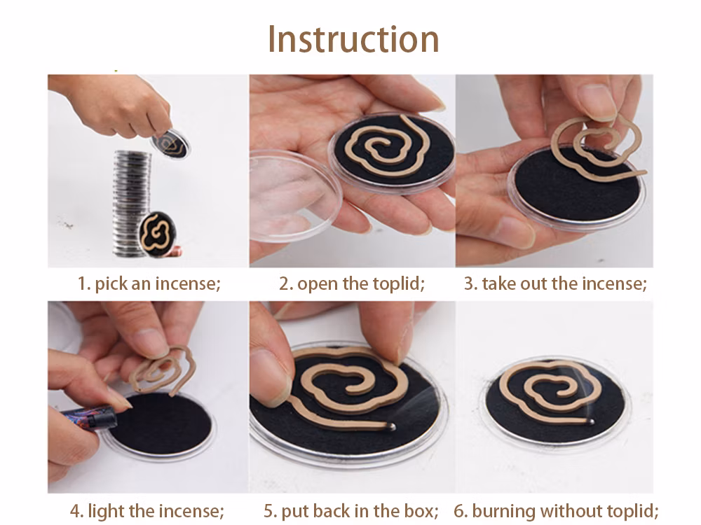 Fuzerui Factory Direct Custom Agarwood Burning Incense Kit in Individual Pack for Meditation and Home Use