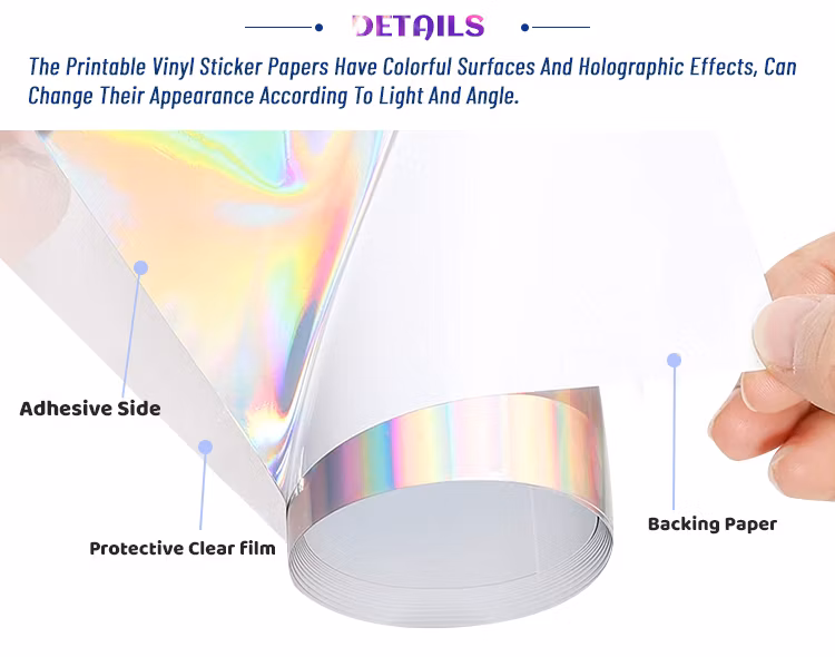 Inkjet Holographic Blank Roll Labels Gloss PP Packaging Label for Epson TM- C3500