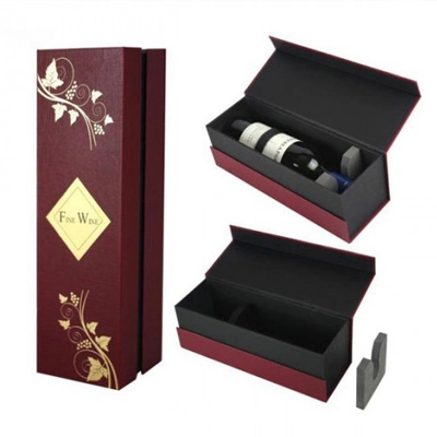 Wholesale Custom Color Printing Folding Process Food Grade Red Wine Liquor Brandy Vodka Champagne Gin Vermouth Rum Cardboard Display Box Paper Gift Packaging