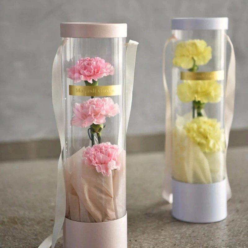 Factory Wholesale High Quality Clear Gift Box for Flower Gift Packing PVC Round Box 10*36.5cm