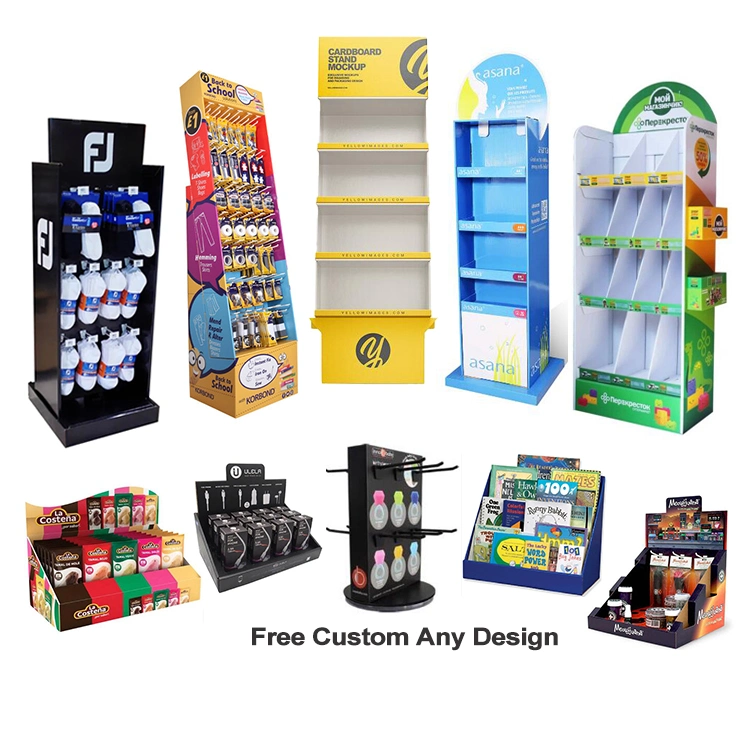 Custom Cardboard Stand Paper Store Display Racks Pop Up Shop Display Manufactures Retail Cardboard Floor Display Stand