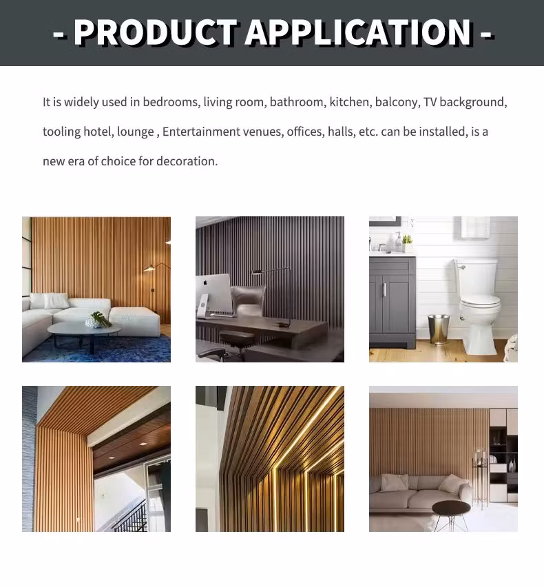 European Design Interior Strong Soundproof WPC Slat Wall Panel Acoustic Noise Barrier 3D Ceiling Panel for Hotel and Home Decor