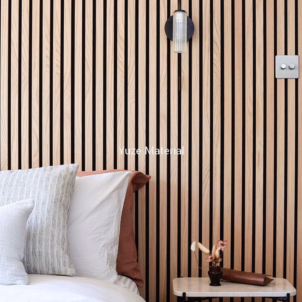 Acoustic Anti Sound Absorption Proofing Wooden Design Wood Slat Polyester Fiber Wall Panel