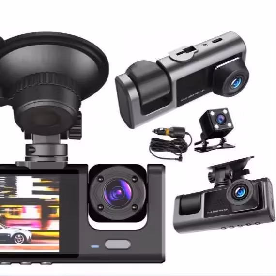 3 Lens Camera Car DVR Dash Cam HD 1080P Dashcam Video Recorder Car Black Box 24h Parking Monitoring