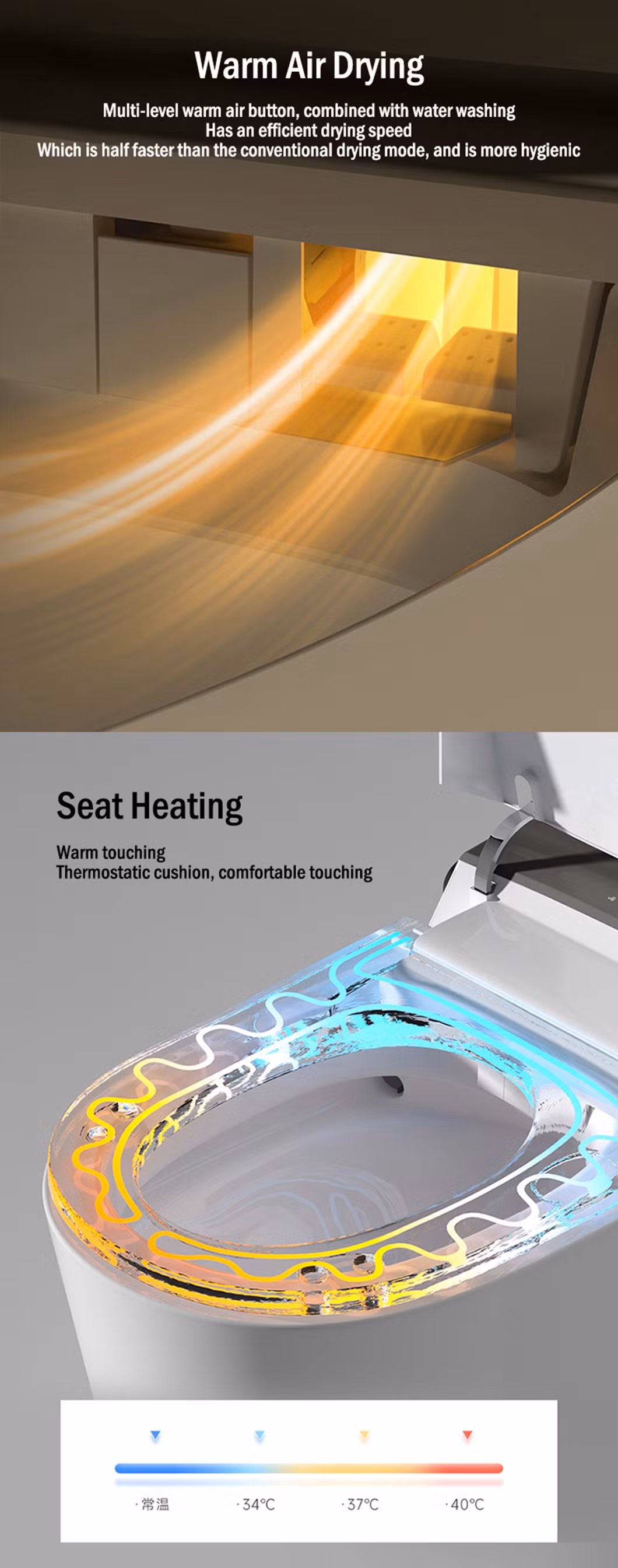 Luxury Intelligent Toilet Bidet Bathroom Auto Water Spray Flush UV Sterilization Electric Wc Smart Toilet