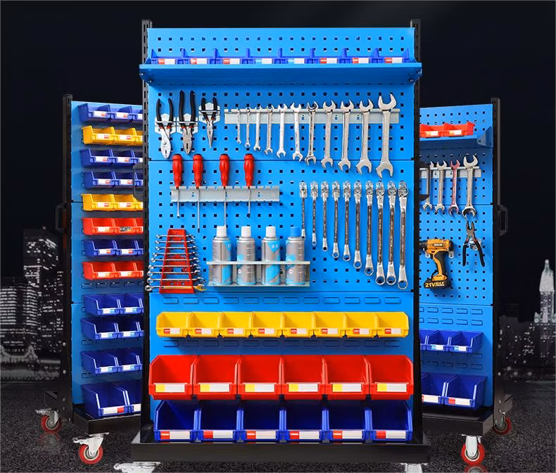 Hanging Pegboard and Display Hooks Steel Garage Wall Mounted Tool Cabinet Storage