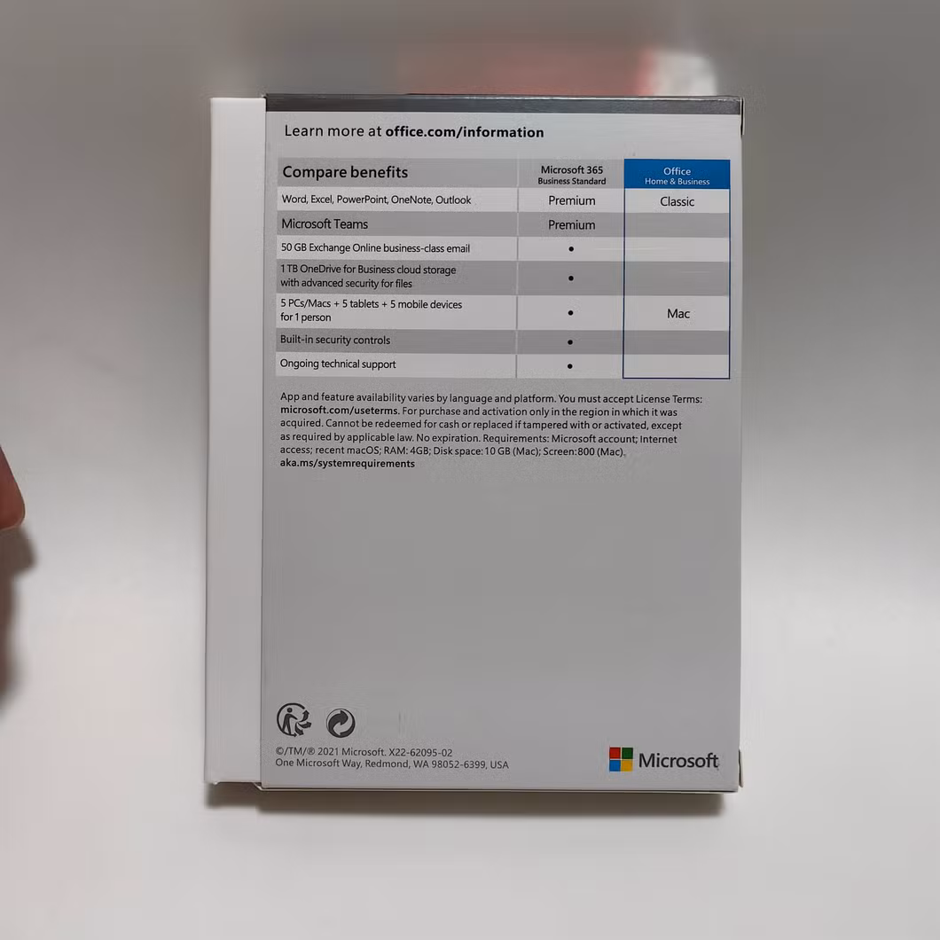 Microsoft Office Home and Business 2021 for Mac Box 100% Activation