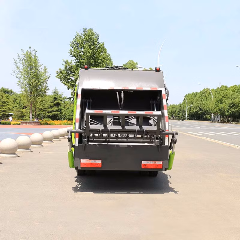 New Technology Garbage Truck Diesel Rear Wheel Drive Rear Flip Plate Dongfeng 9 Cubic Compression Garbage Truck