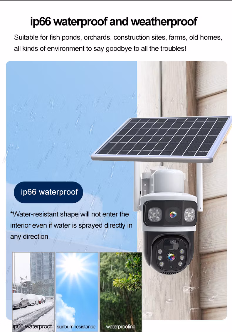Solar Surveillance Camera No Power No Network Remote Mobile Phone Monitor HD 360 Rotating Field Waterproof