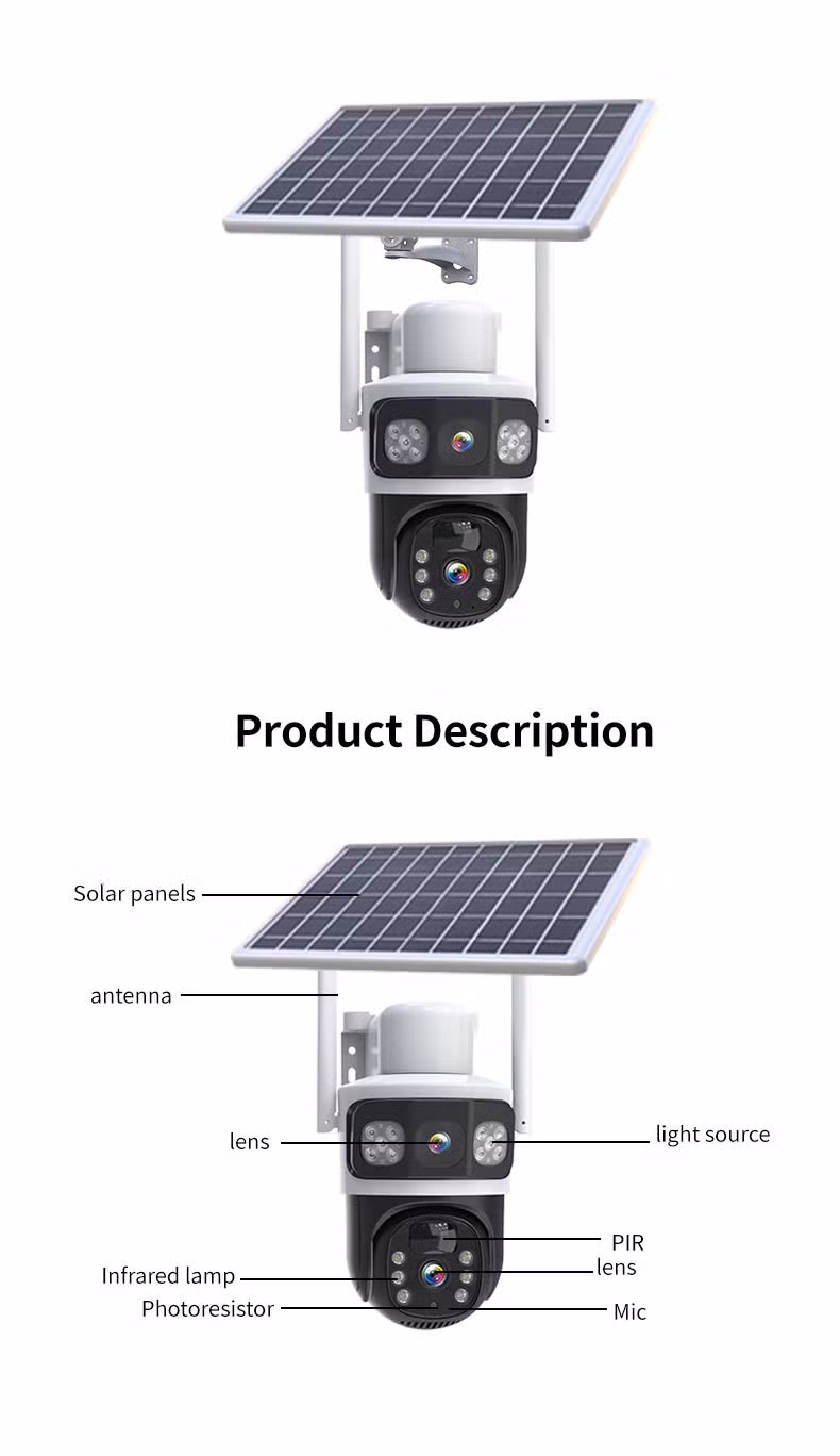 Solar Surveillance Camera No Power No Network Remote Mobile Phone Monitor HD 360 Rotating Field Waterproof