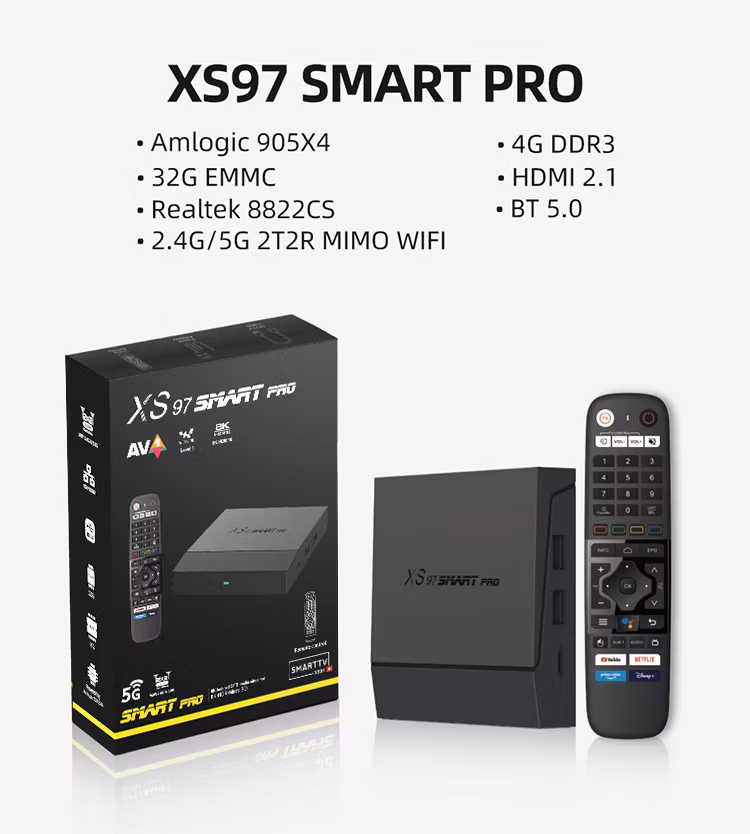 Xs97 Smart PRO Android Amlogic S905X4 IPTV Smart TV Box Wholesale New Products