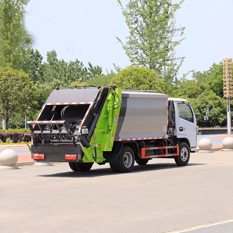 New Technology Garbage Truck Diesel Rear Wheel Drive Rear Flip Plate Dongfeng 9 Cubic Compression Garbage Truck