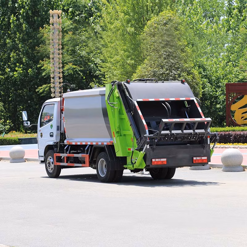 New Technology Garbage Truck Diesel Rear Wheel Drive Rear Flip Plate Dongfeng 9 Cubic Compression Garbage Truck