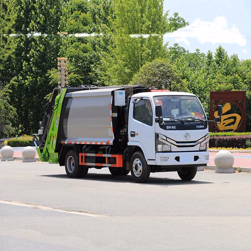 New Technology Garbage Truck Diesel Rear Wheel Drive Rear Flip Plate Dongfeng 9 Cubic Compression Garbage Truck