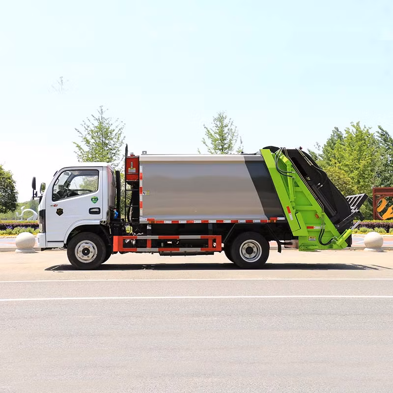 New Technology Garbage Truck Diesel Rear Wheel Drive Rear Flip Plate Dongfeng 9 Cubic Compression Garbage Truck
