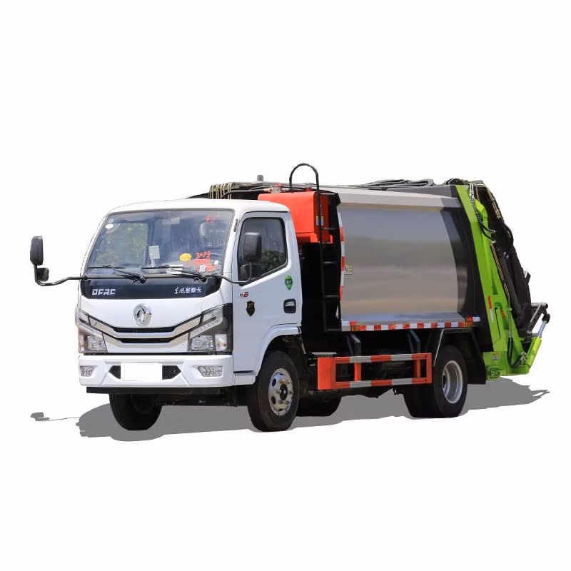 New Technology Garbage Truck Diesel Rear Wheel Drive Rear Flip Plate Dongfeng 9 Cubic Compression Garbage Truck