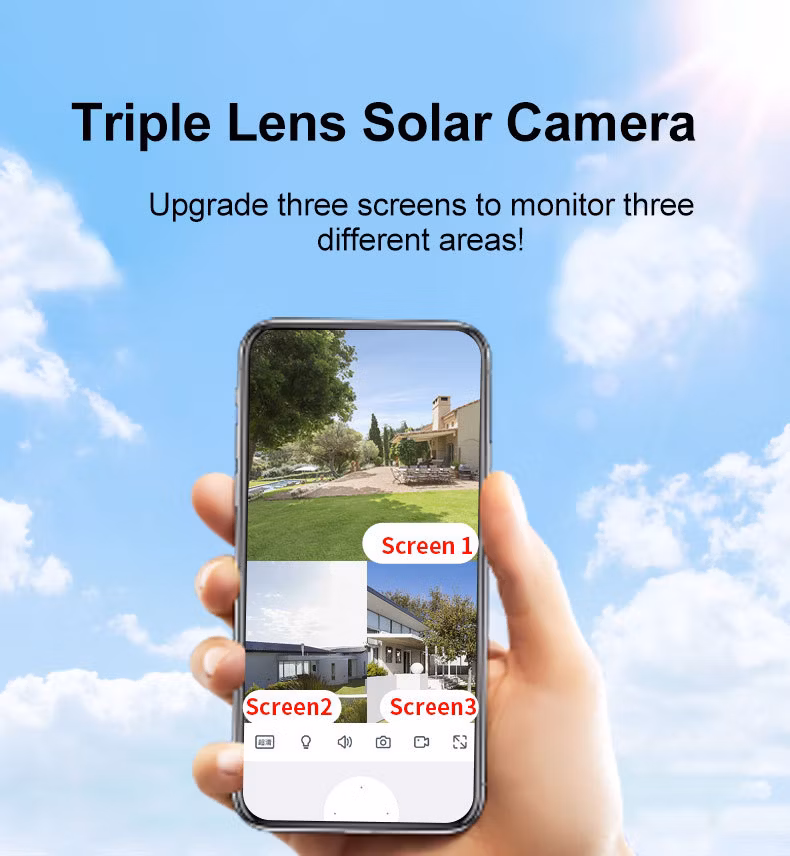 Solar Surveillance Camera No Power No Network Remote Mobile Phone Monitor HD 360 Rotating Field Waterproof
