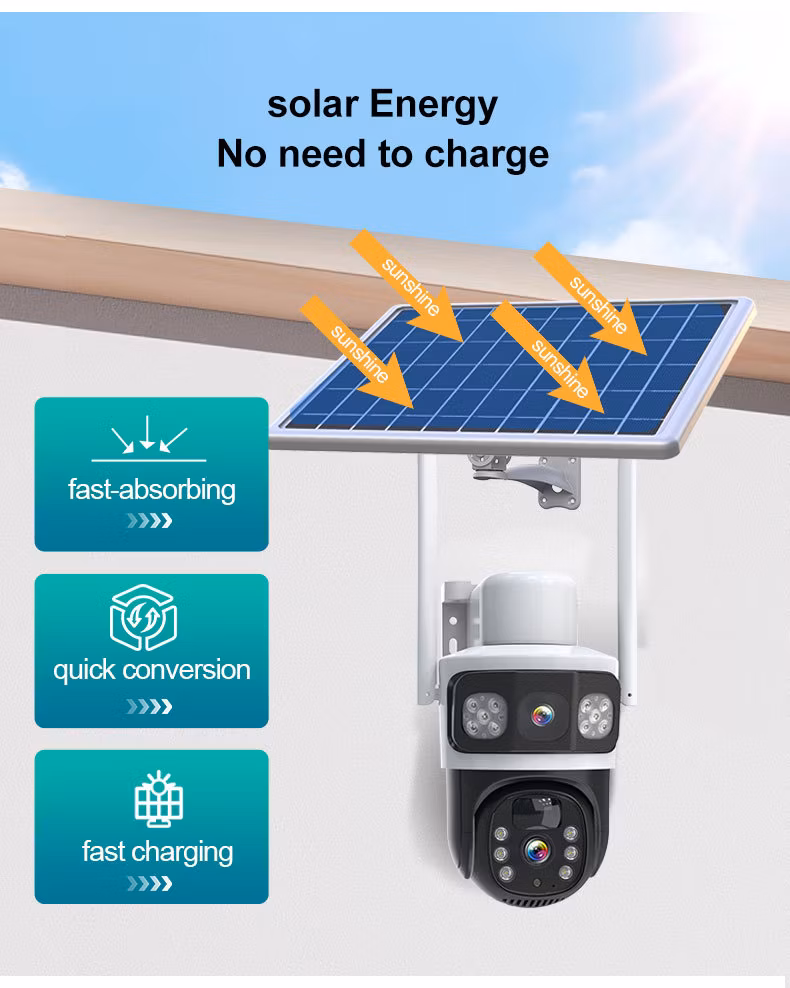 Solar Surveillance Camera No Power No Network Remote Mobile Phone Monitor HD 360 Rotating Field Waterproof