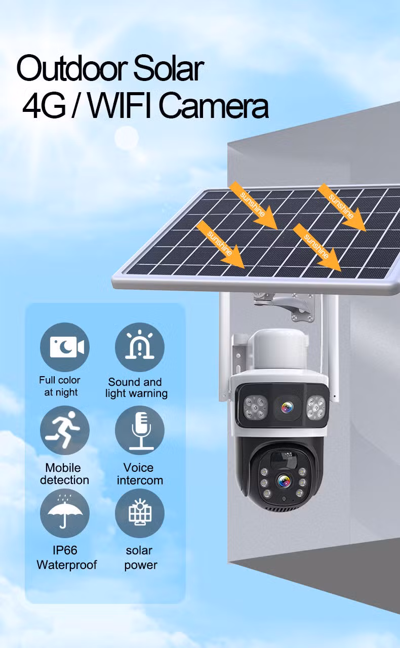 Solar Surveillance Camera No Power No Network Remote Mobile Phone Monitor HD 360 Rotating Field Waterproof