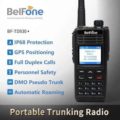 Nuevo radio Belfone Full-Duplex 1024CH Walkie Talkie Batería 3350mAh opción DMR Radio