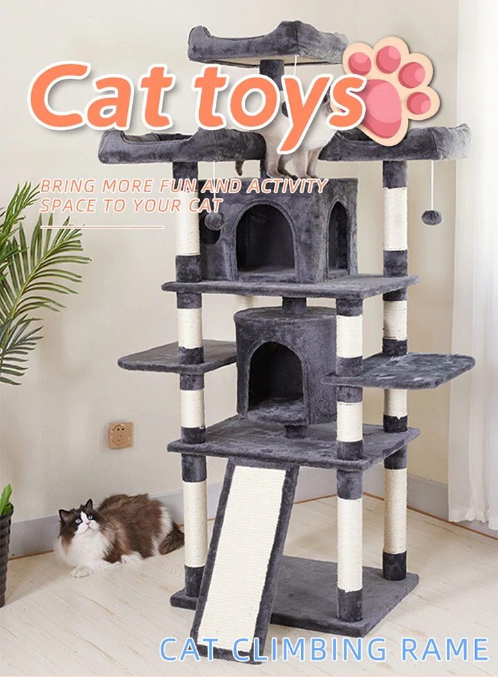 Modern Cat Condo Durable Sisal Cat Furniture Big Cat Tree